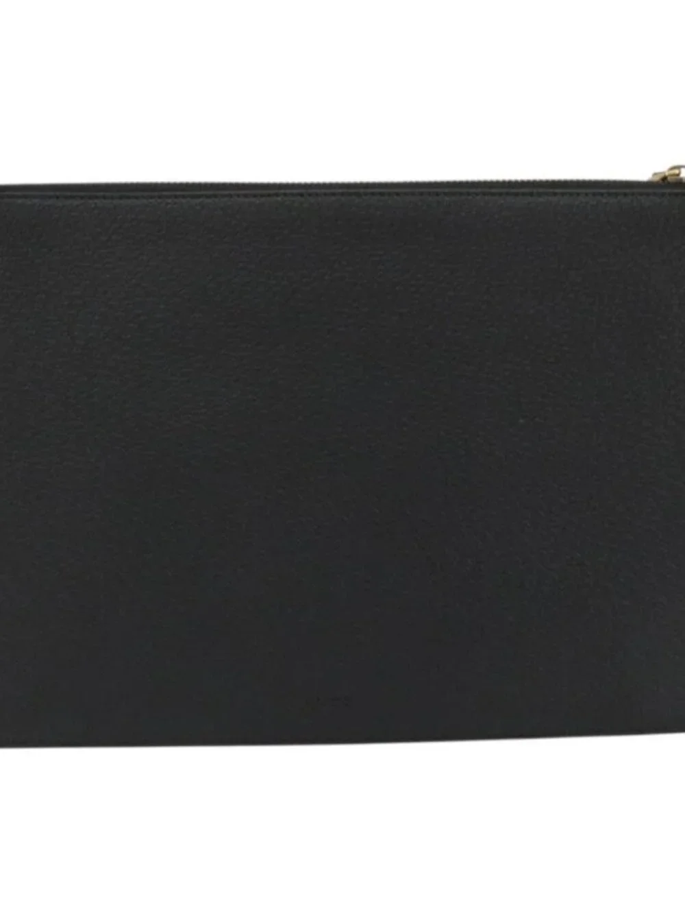 GUCCI GG Marmont Clutch Bag Leather Black Gold 475317 Auth 183138